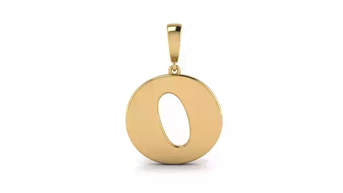 Pendant Alphabet Letter O 15 mm Cooper Black 3D print model