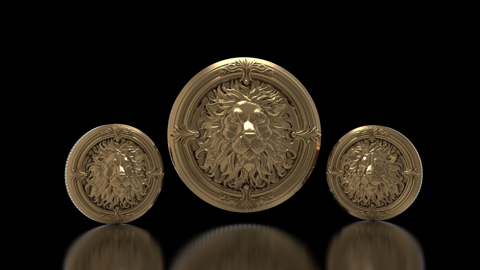 half set lion 2  3D print model_1