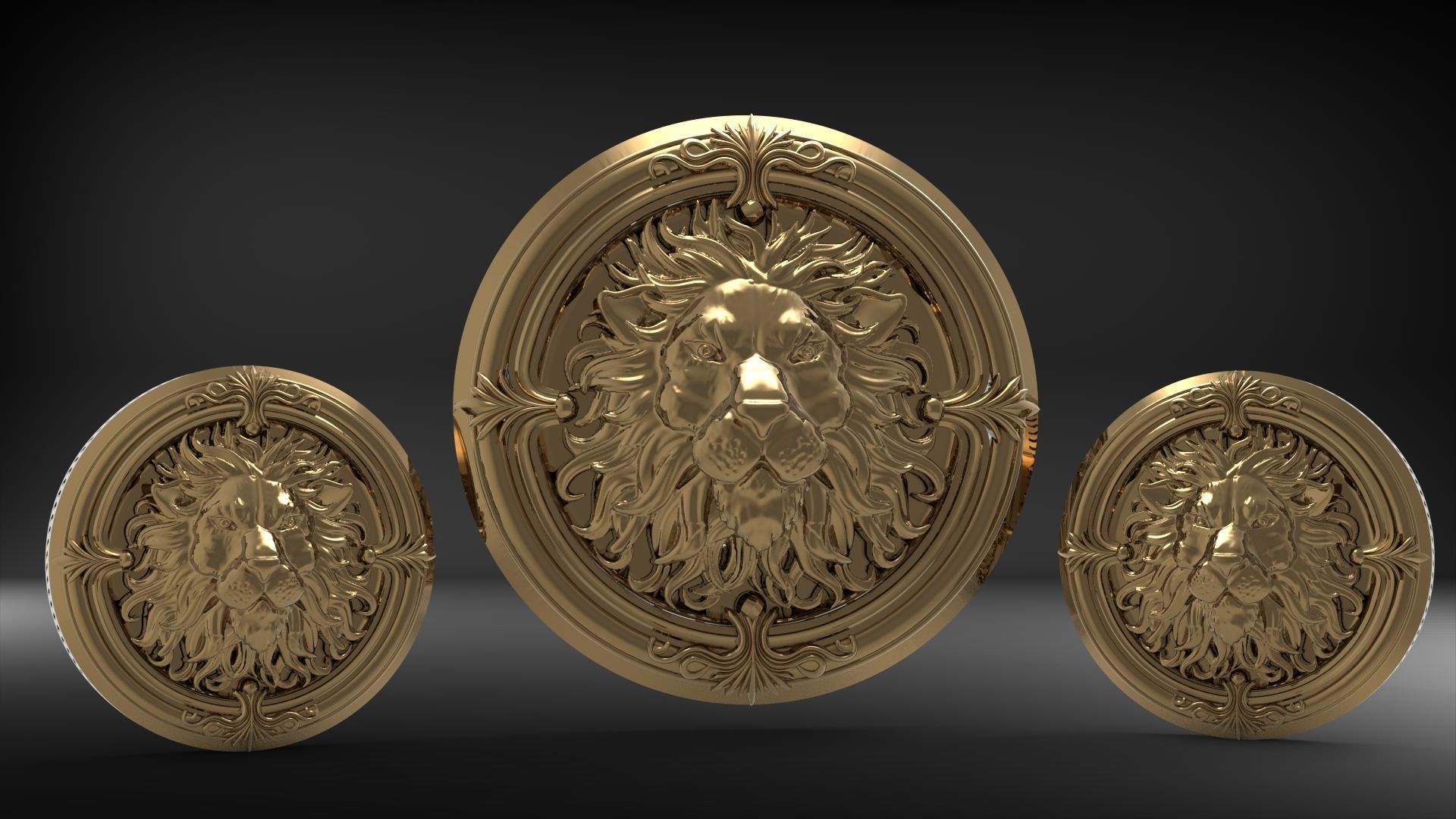 half set lion 2  3D print model_2