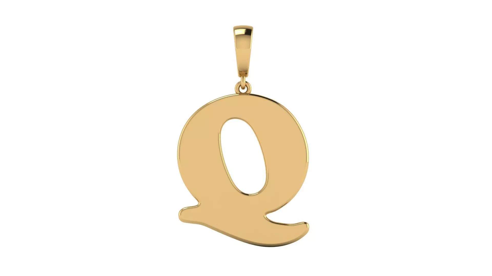 Pendant Alphabet Letter Q 15 mm Cooper Black 3D print model