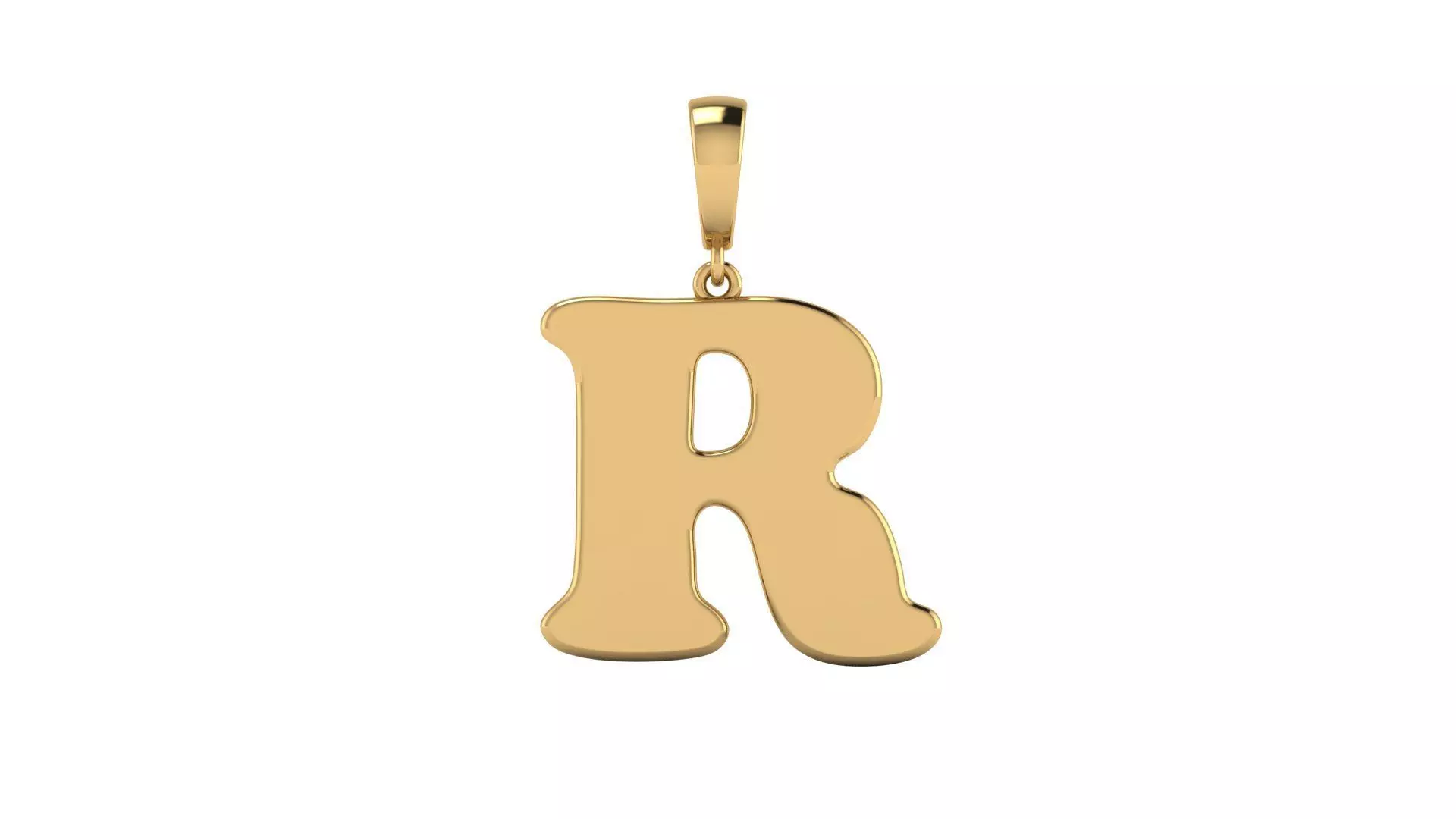 Pendant Alphabet Letter R 15 mm Cooper Black 3D print model
