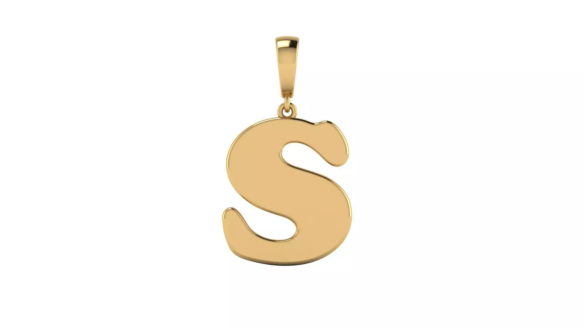 Pendant Alphabet Letter S 15 mm Cooper Black 3D print model