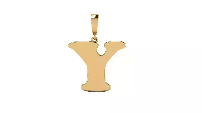 Pendant Alphabet Letter Y 15 mm Cooper Black