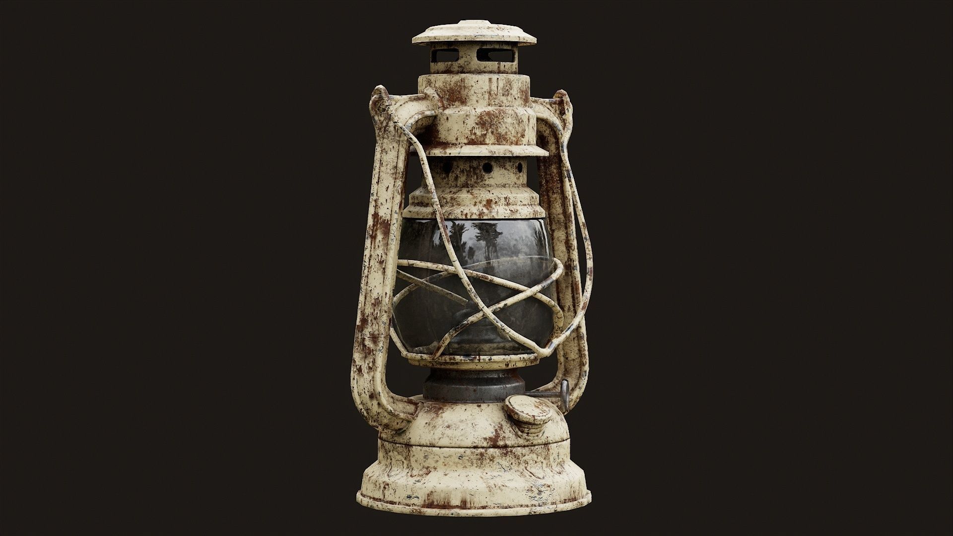 Low Poly PBR Oil Lantern Low-poly 3D model_17