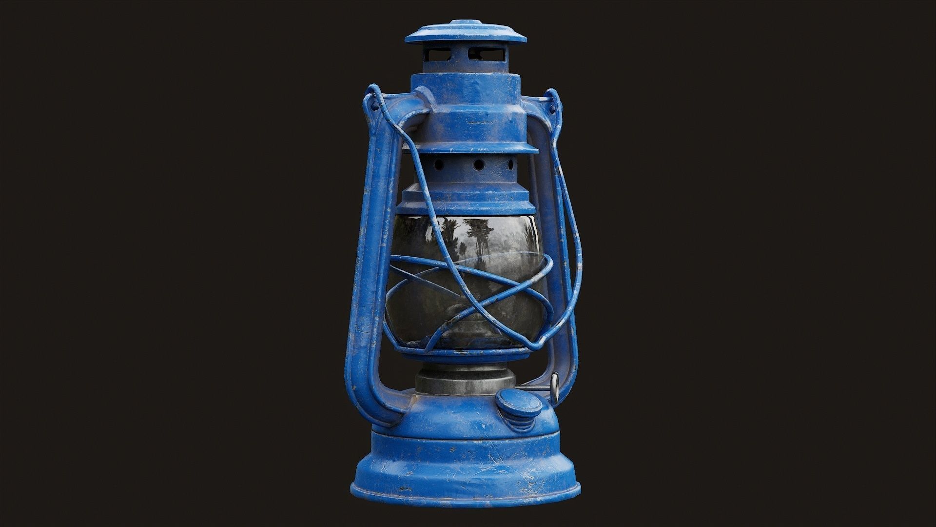 Low Poly PBR Oil Lantern Low-poly 3D model_6