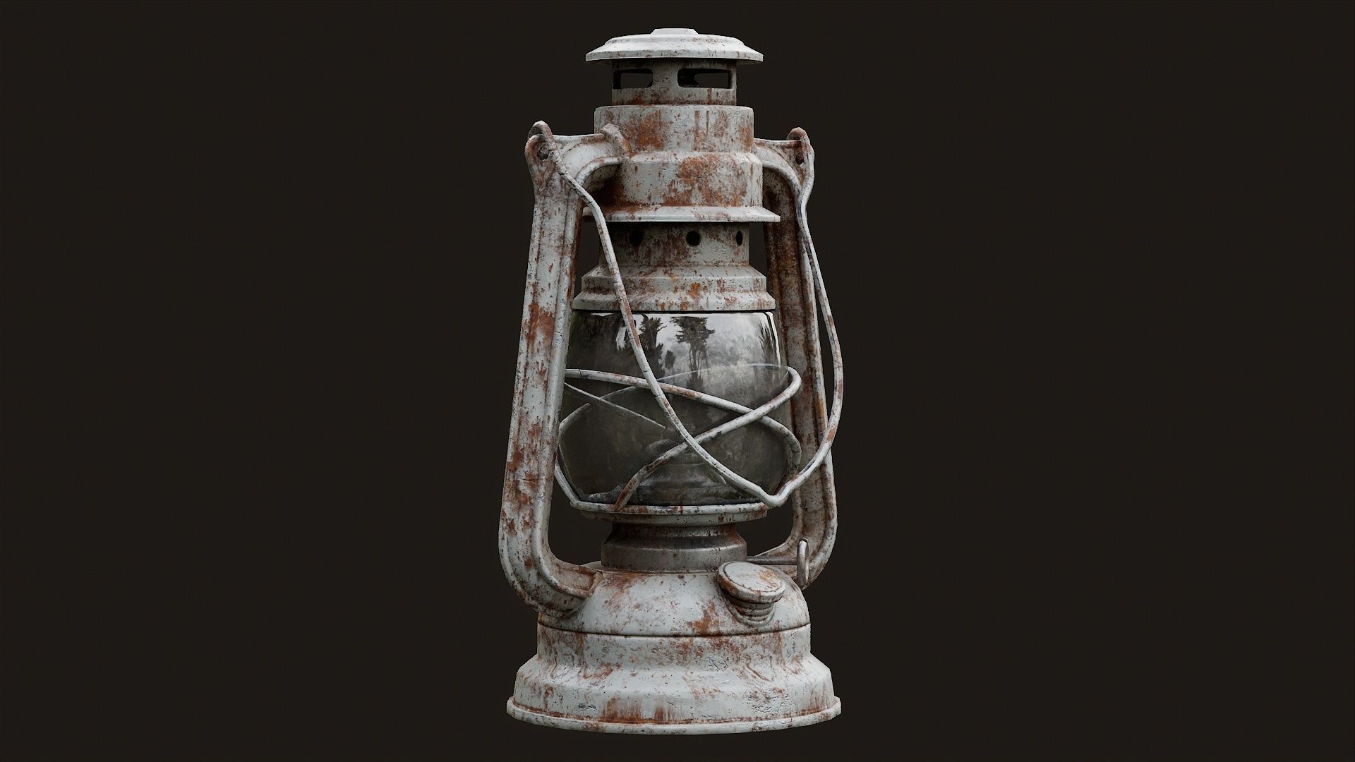 Low Poly PBR Oil Lantern Low-poly 3D model_15