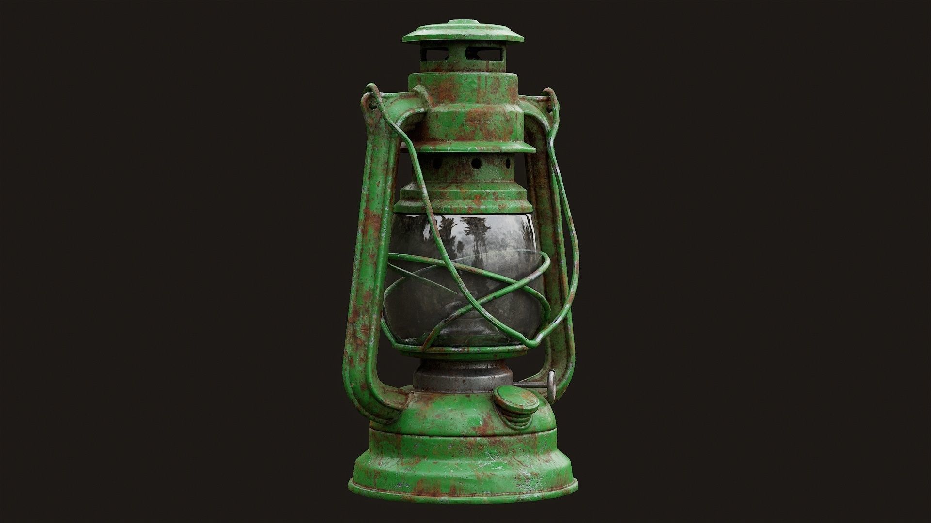 Low Poly PBR Oil Lantern Low-poly 3D model_14