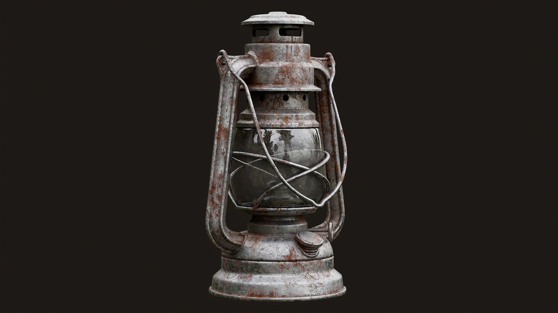 Low Poly PBR Oil Lantern Low-poly 3D model_18