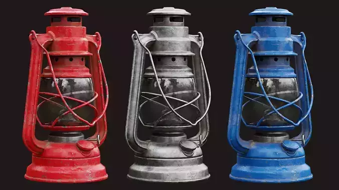 Low Poly PBR Oil Lantern