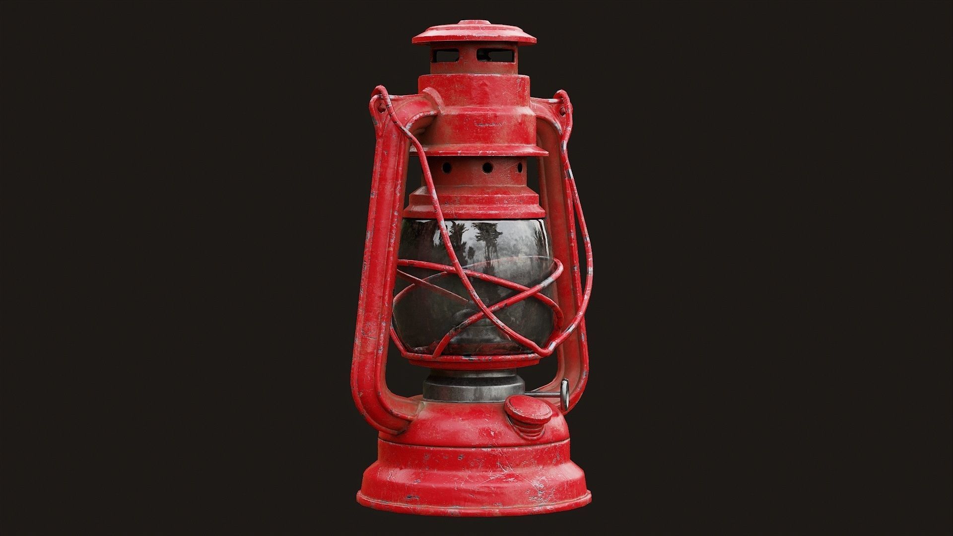Low Poly PBR Oil Lantern Low-poly 3D model_5