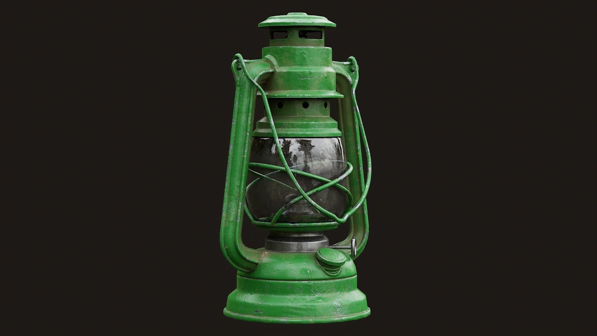 Low Poly PBR Oil Lantern Low-poly 3D model_7