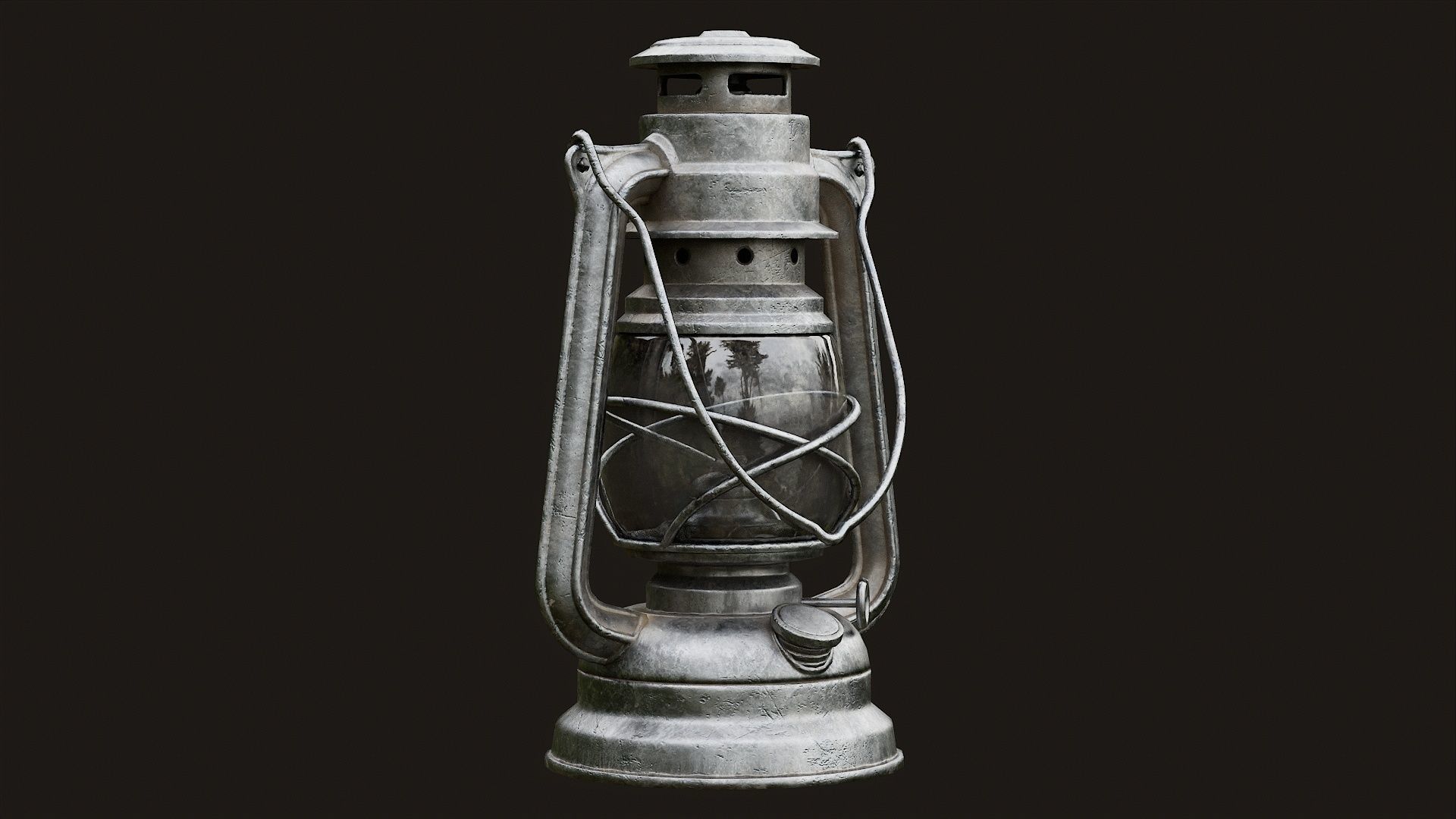 Low Poly PBR Oil Lantern Low-poly 3D model_11