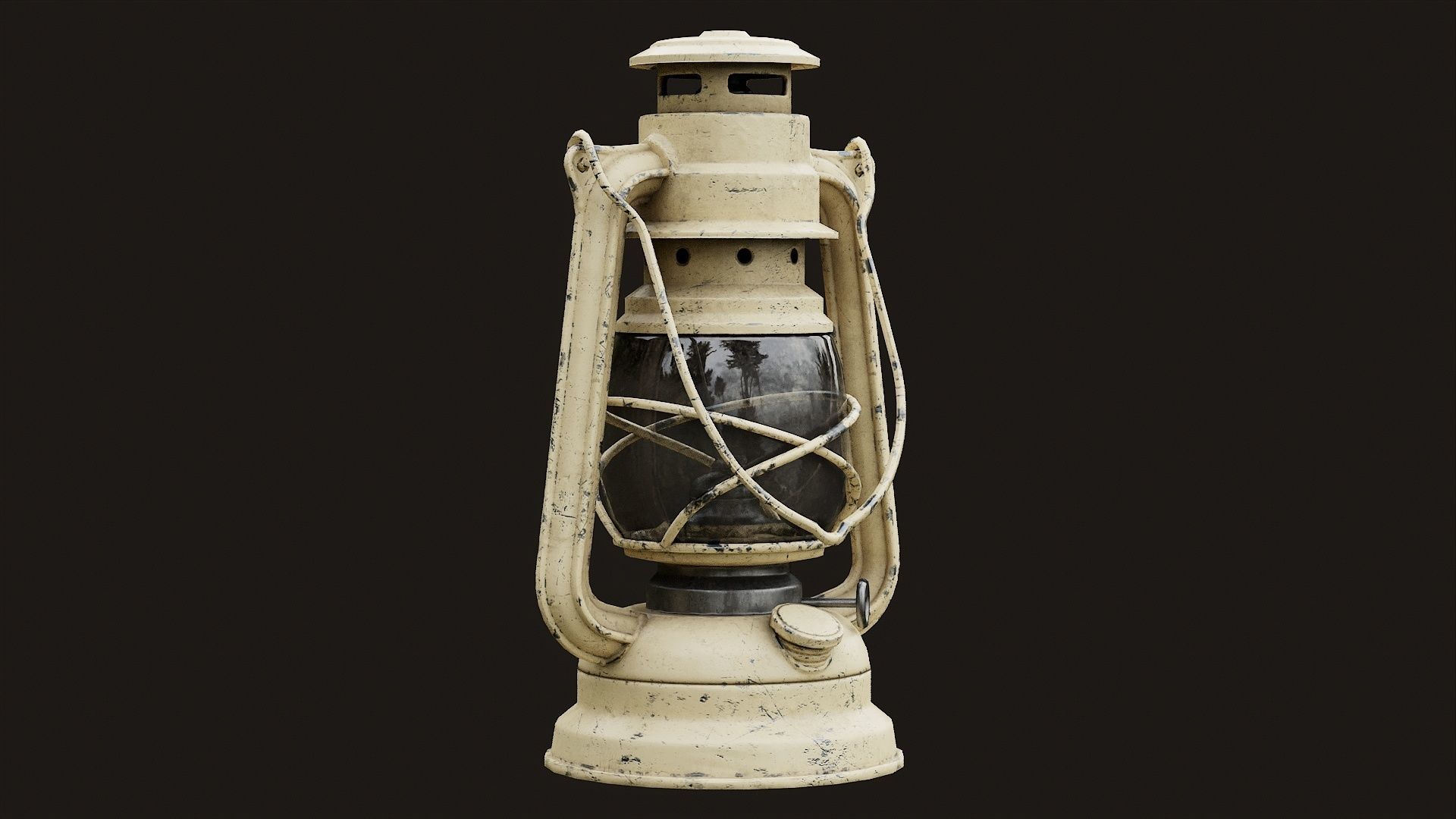 Low Poly PBR Oil Lantern Low-poly 3D model_10