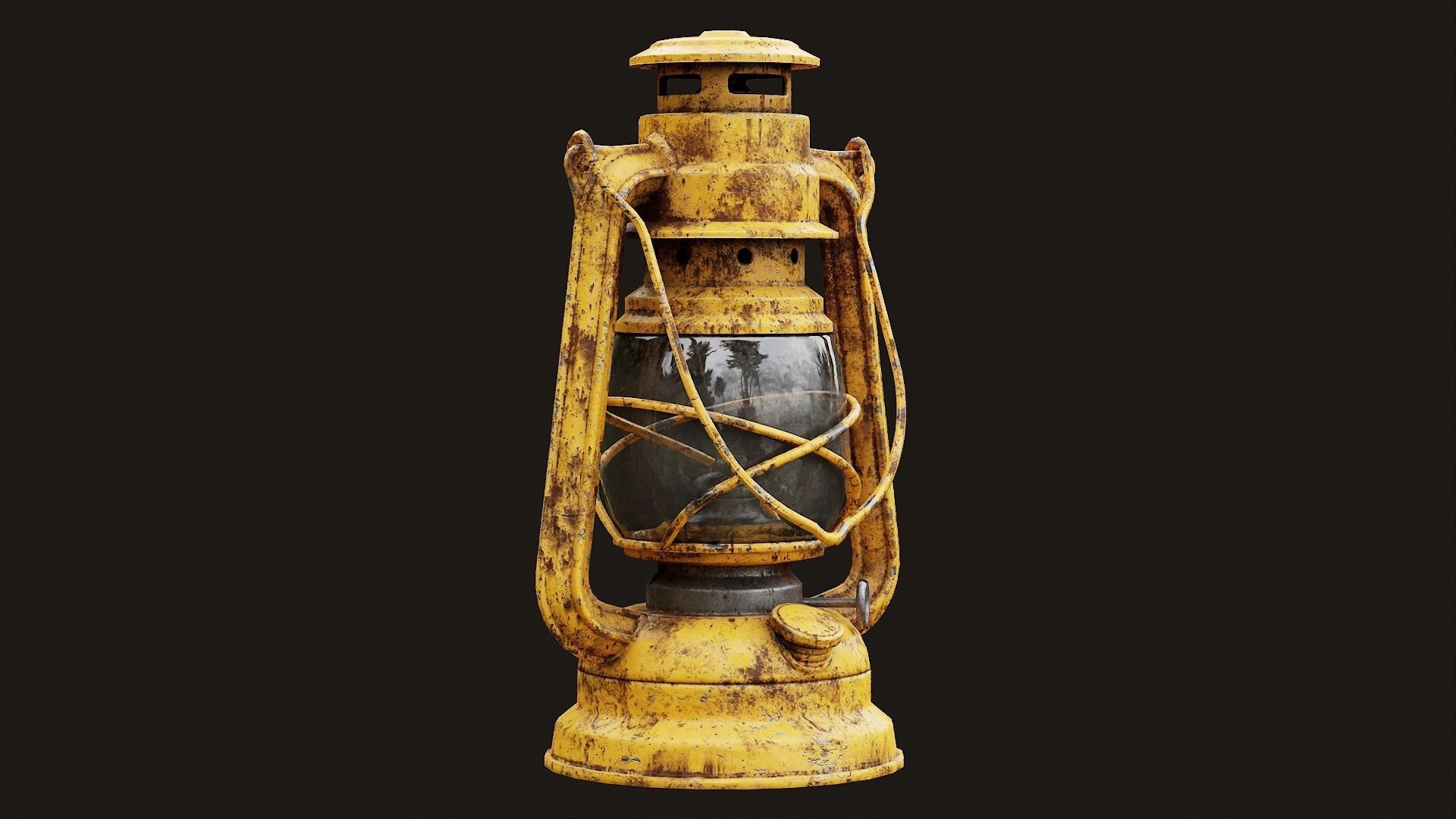 Low Poly PBR Oil Lantern Low-poly 3D model_16