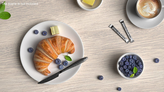 Croissant 3D model 2