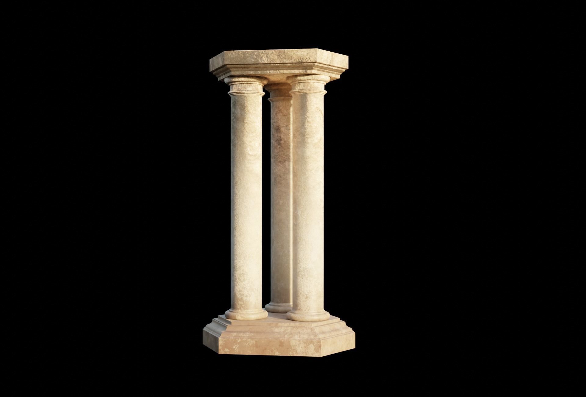 Set of 3 Colossal Columns Kit set 3D model_4