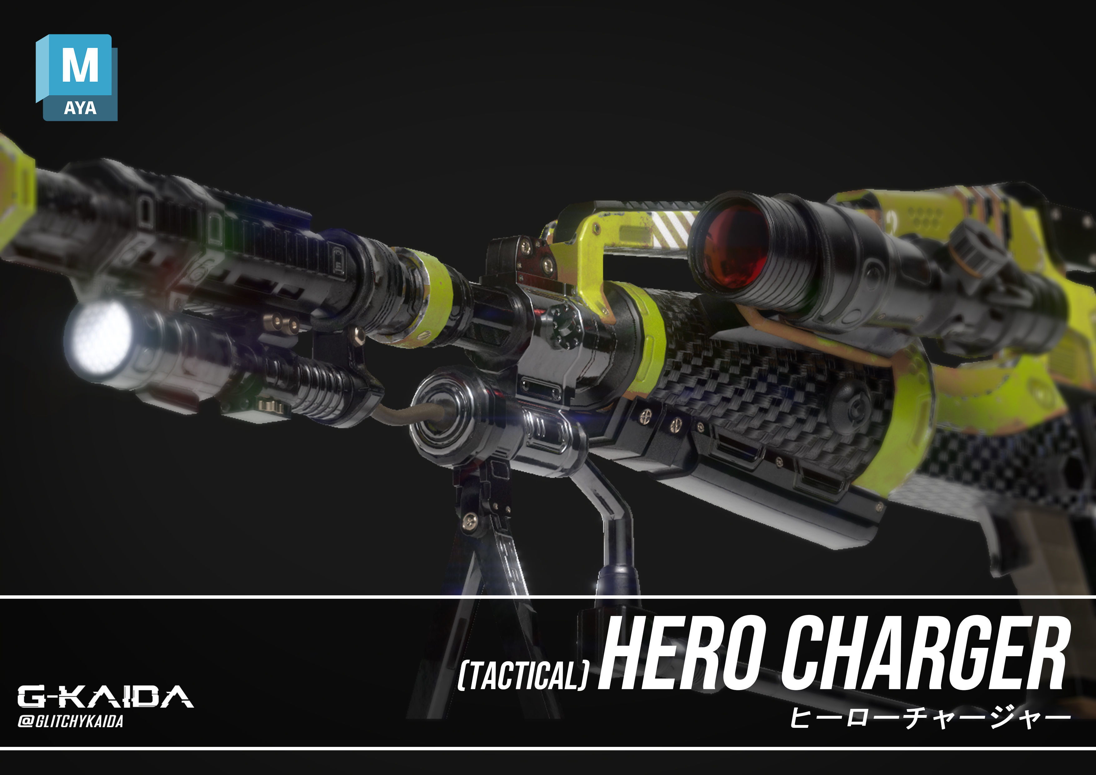 Prop - Weapon - Hero Charger - Tactical Version 3D model_4
