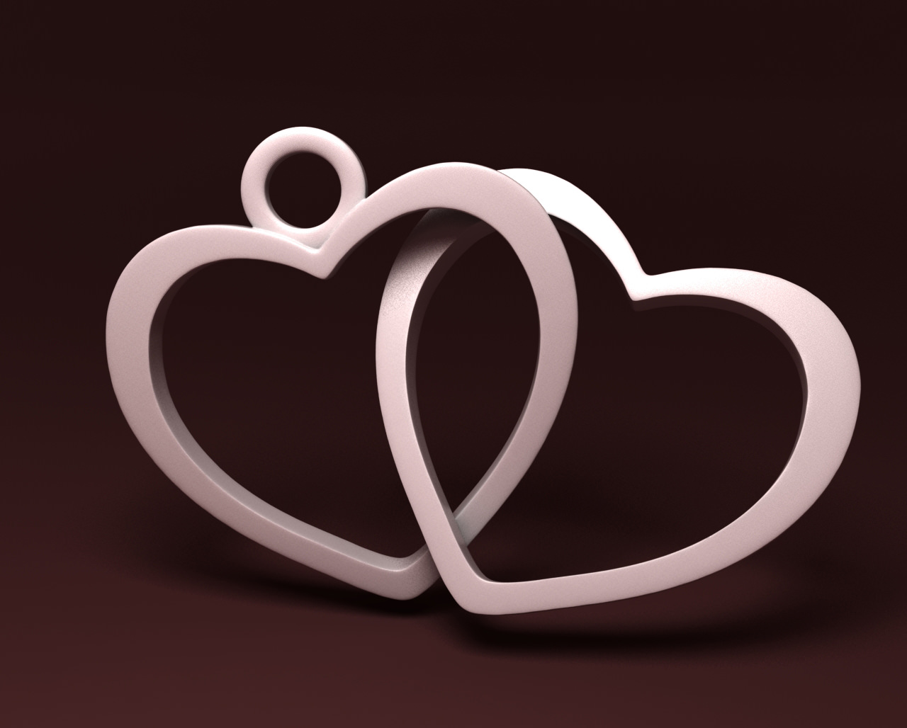 Simple Heart Necklace 3D print model_1