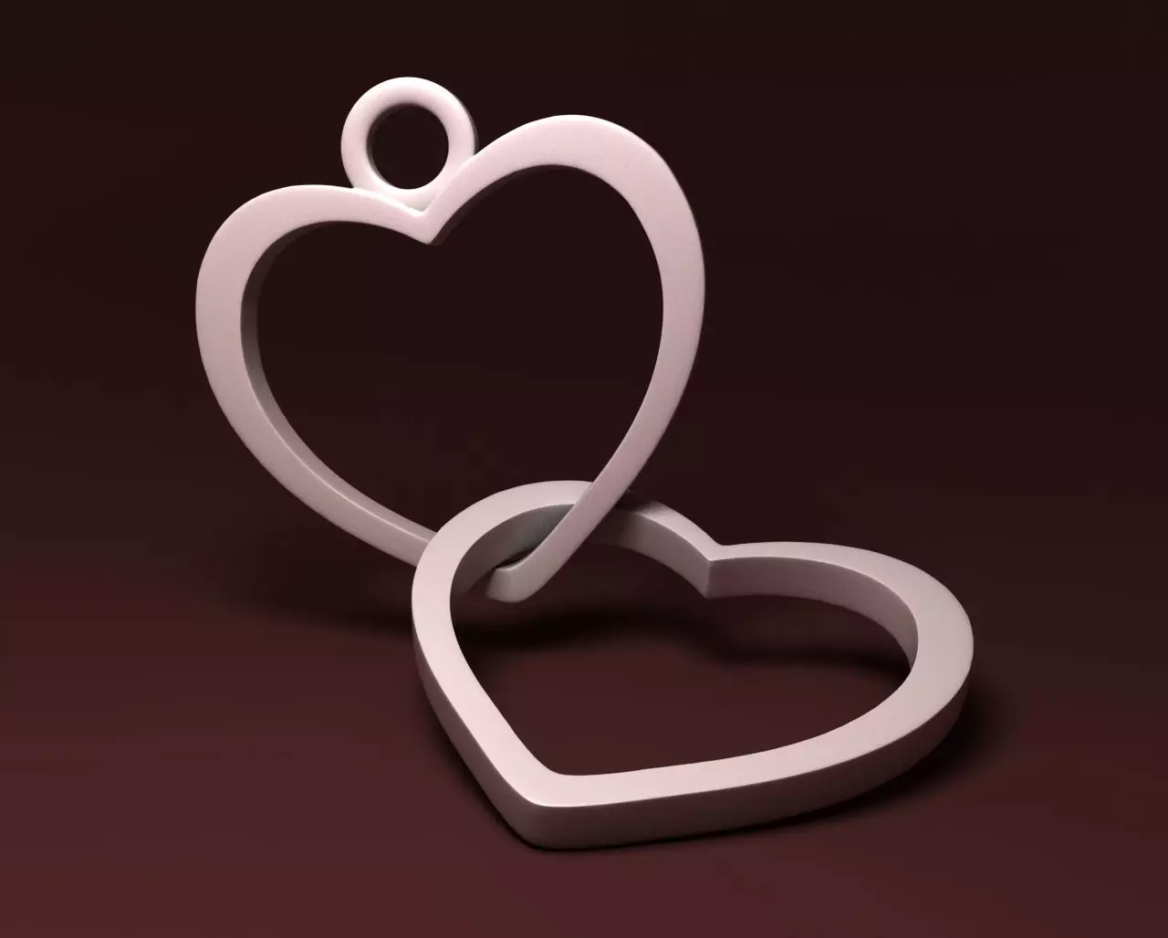 Simple Heart Necklace 3D print model_0