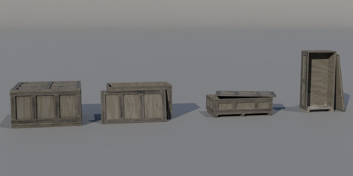 Old Cargo Crates Pack Low-poly 3D model_20