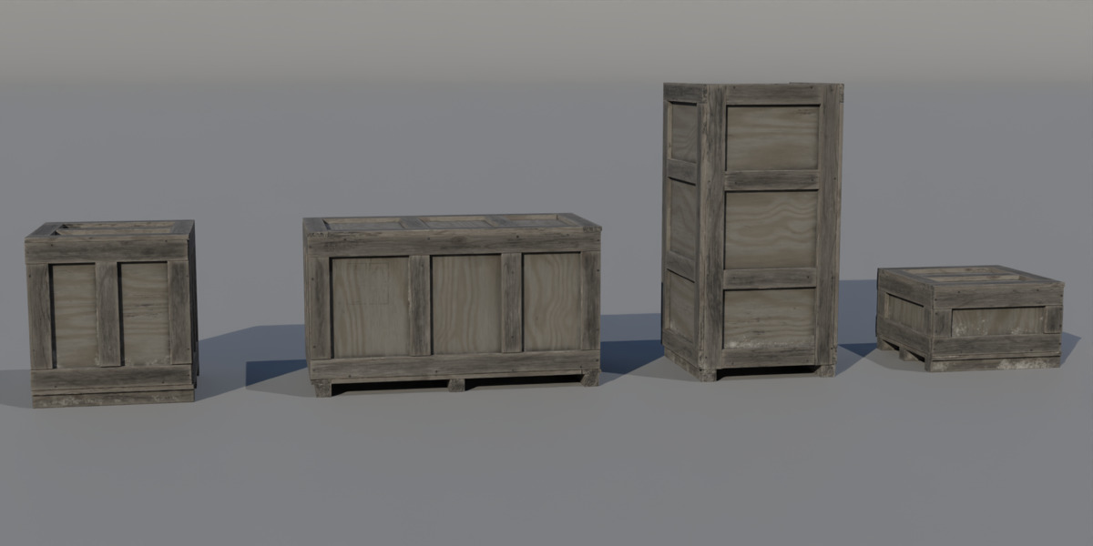 Old Cargo Crates Pack Low-poly 3D model_17