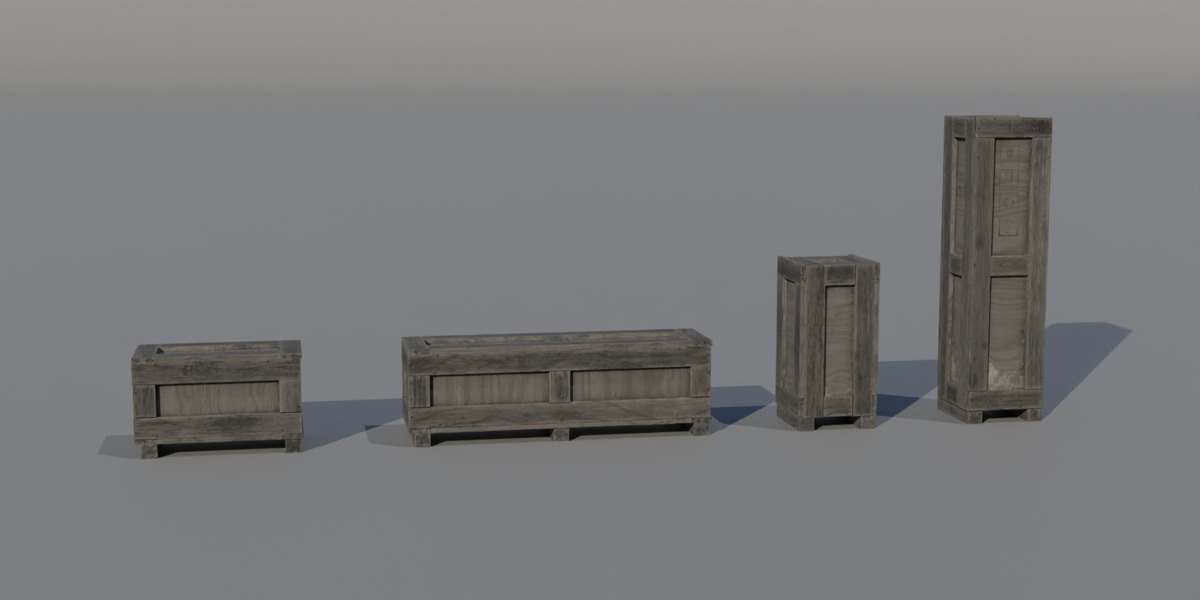 Old Cargo Crates Pack Low-poly 3D model_19