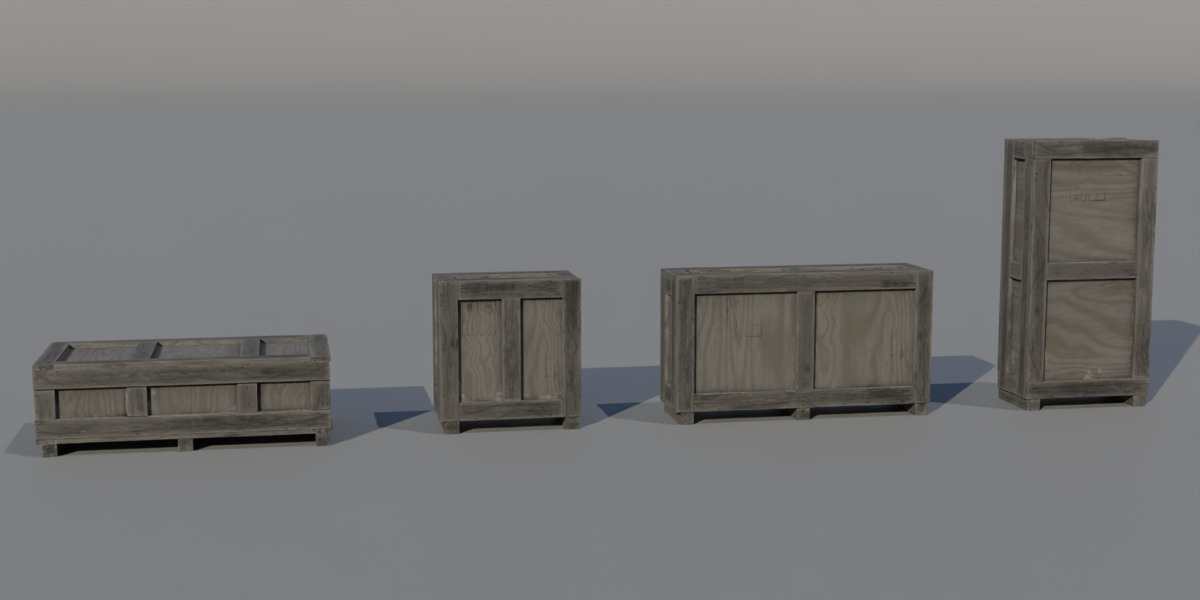 Old Cargo Crates Pack Low-poly 3D model_18