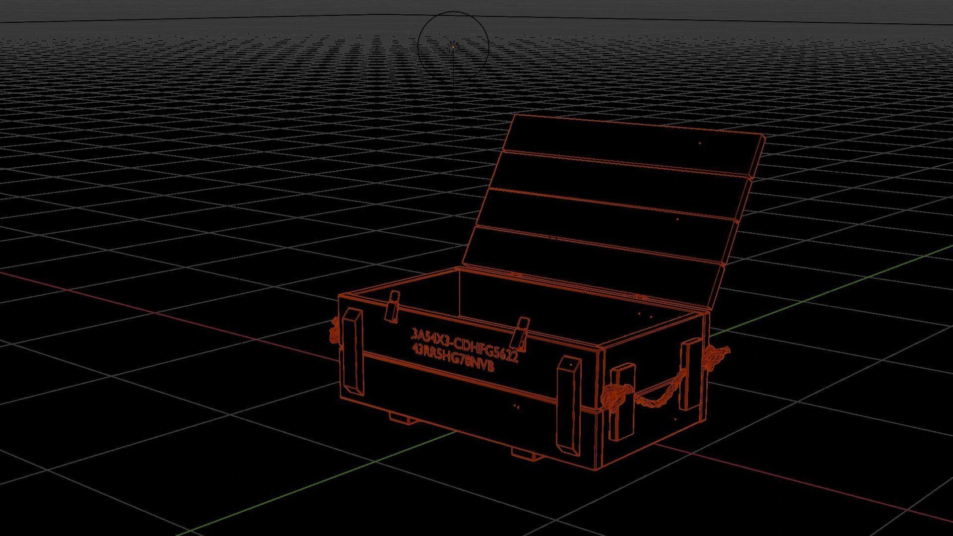 Wooden Ammo Crate Low-poly 3D model_7