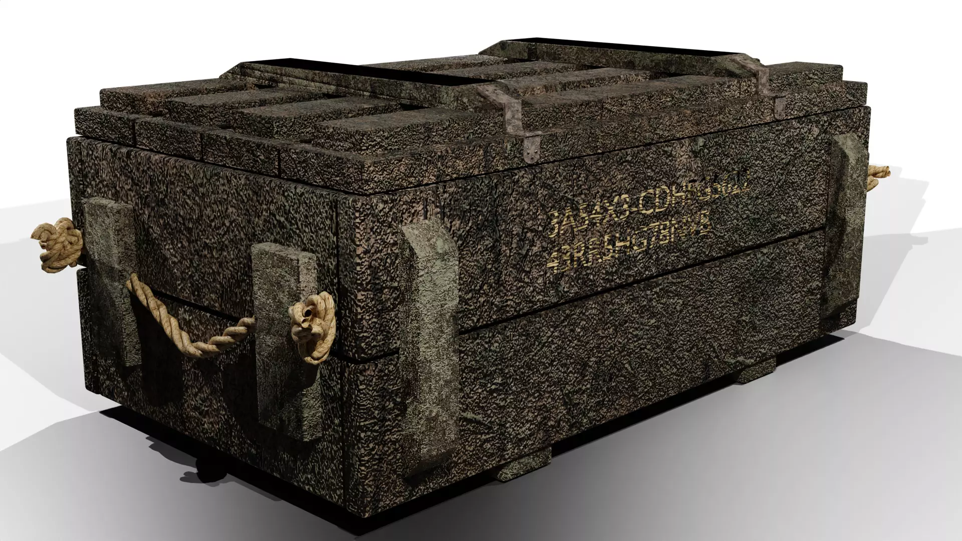 Wooden Ammo Crate Low-poly 3D model_0
