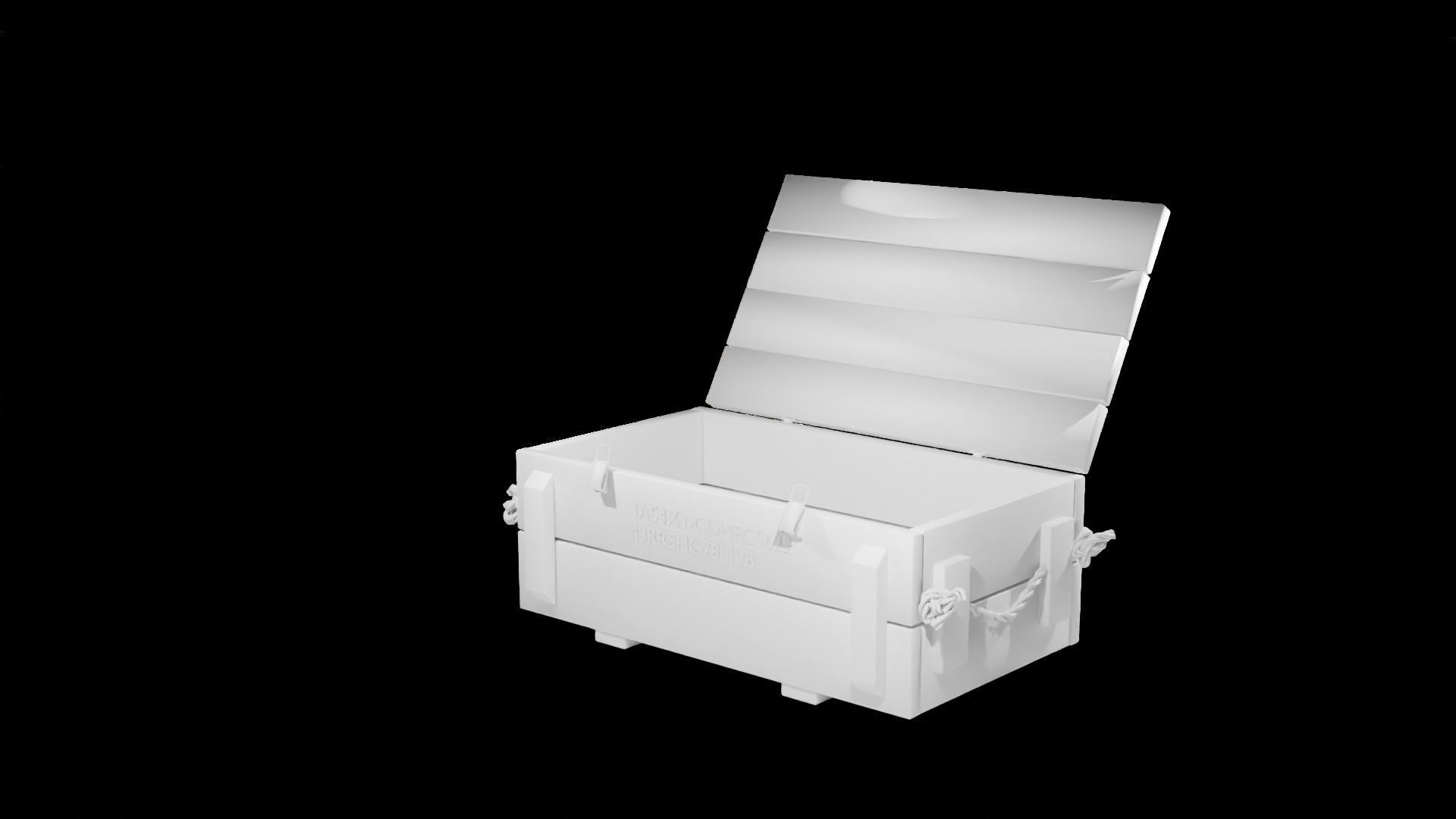 Wooden Ammo Crate Low-poly 3D model_6