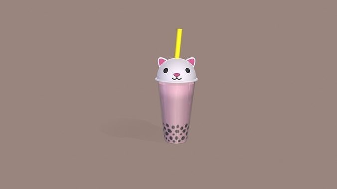 Animal Bubble Tea Pack 01  Low-poly 3D model 3