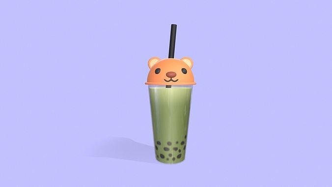 Animal Bubble Tea Pack 01  Low-poly 3D model 5