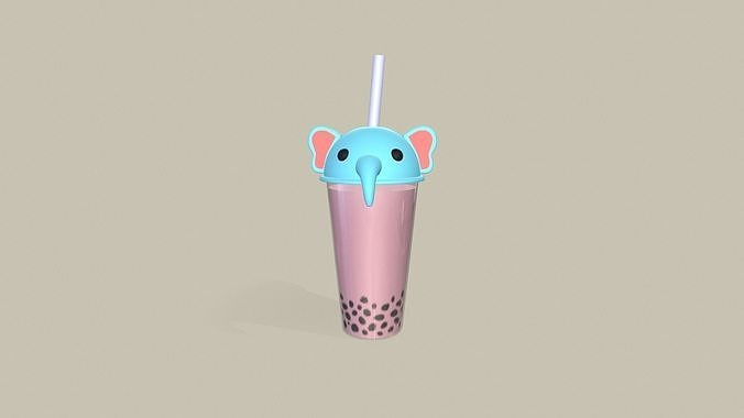 Animal Bubble Tea Pack 01  Low-poly 3D model 7