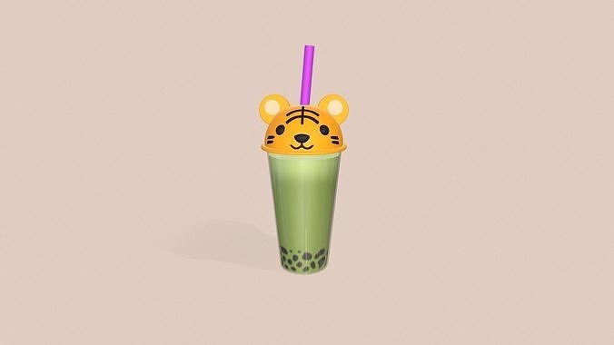 Animal Bubble Tea Pack 01  Low-poly 3D model 6
