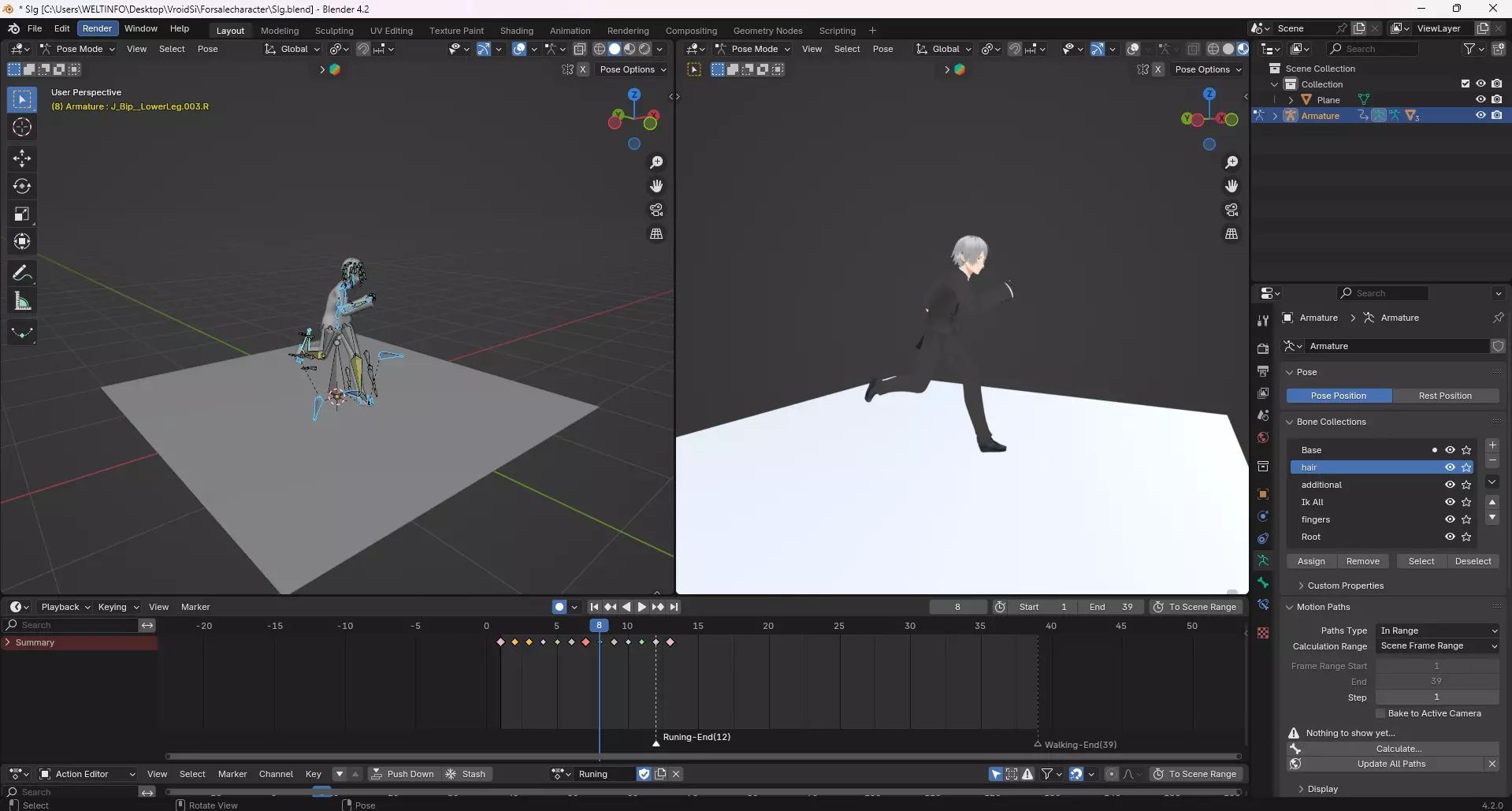 Sig Anime character Blender  rigged and Animated Low-poly 3D model_4