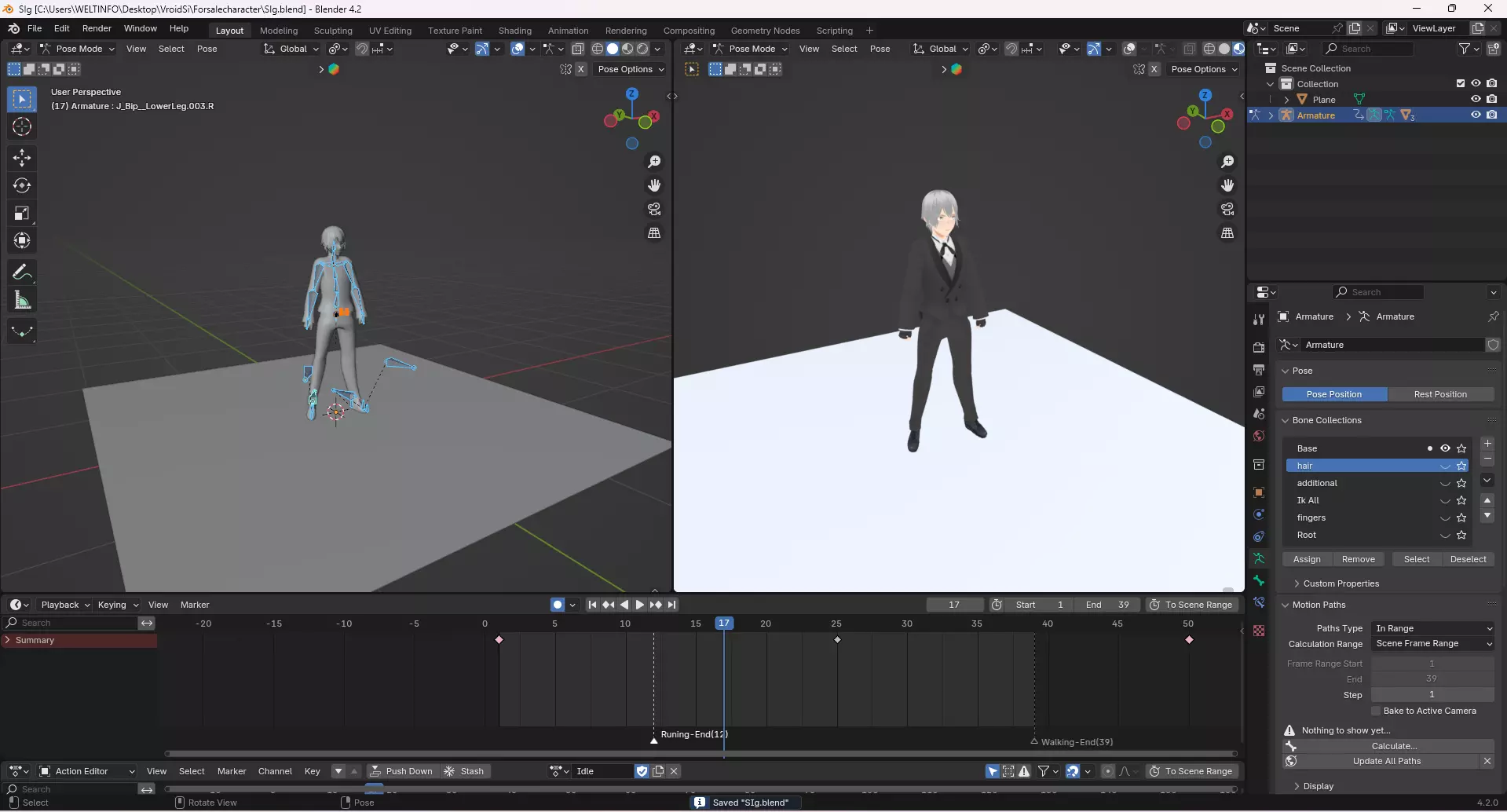 Sig Anime character Blender  rigged and Animated Low-poly 3D model_2