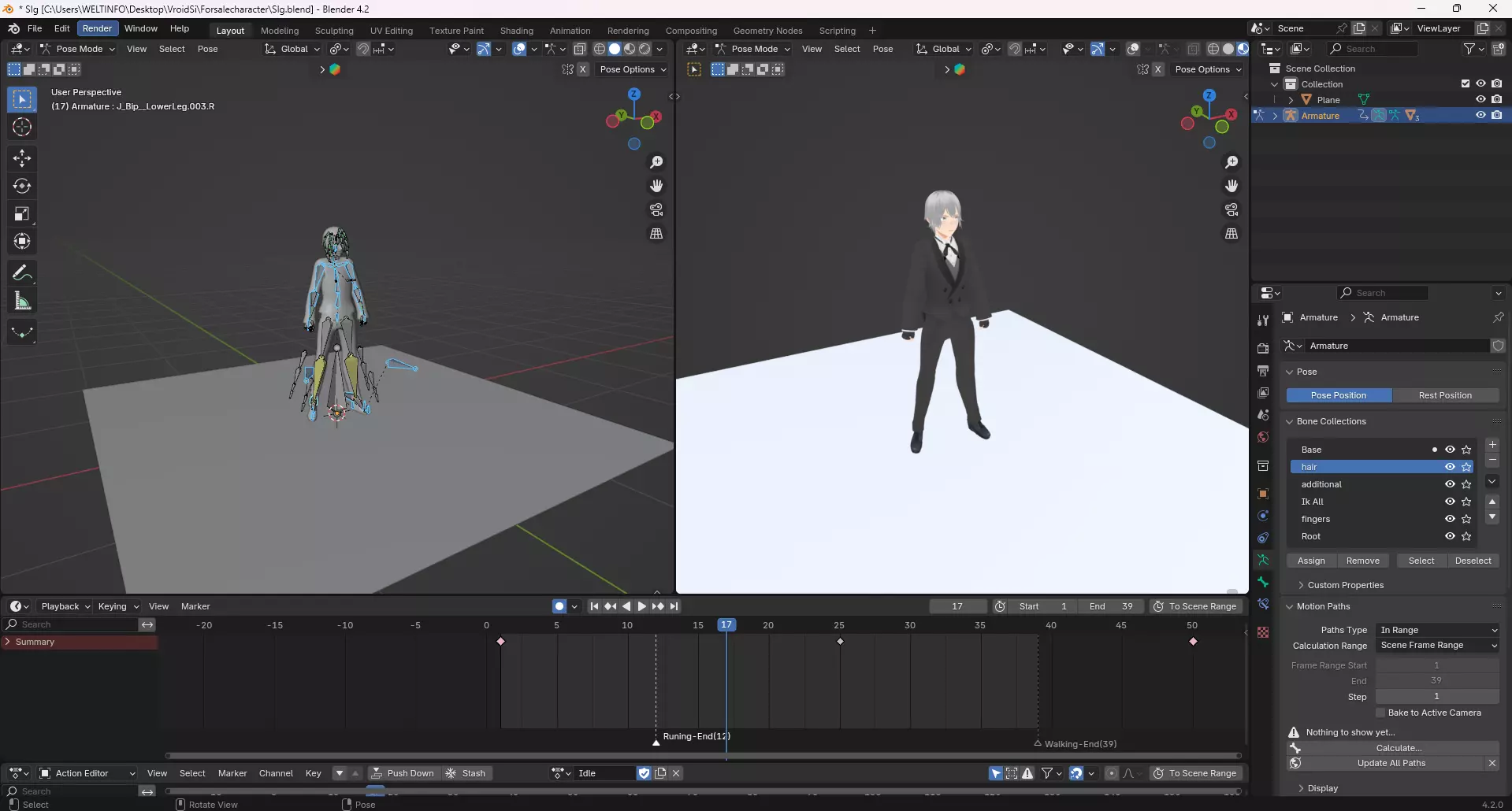 Sig Anime character Blender  rigged and Animated Low-poly 3D model_3