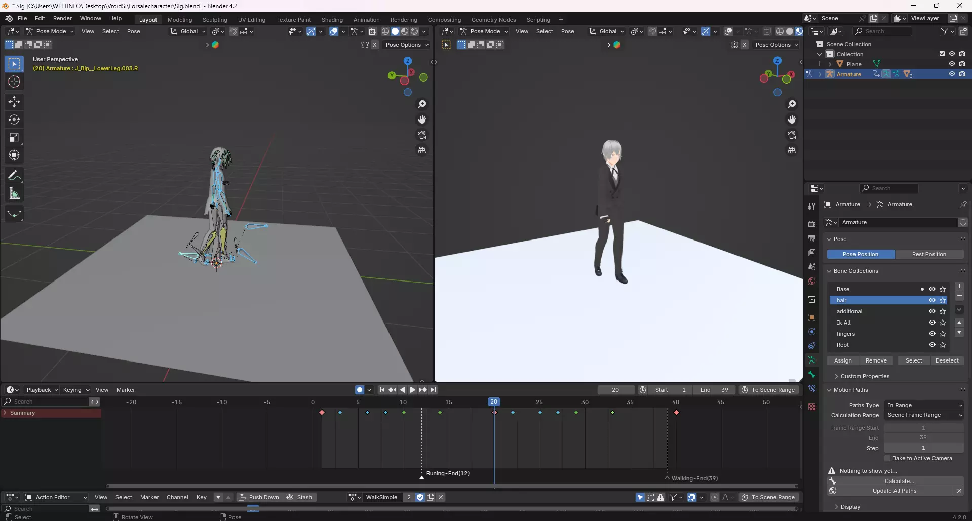 Sig Anime character Blender  rigged and Animated Low-poly 3D model_5