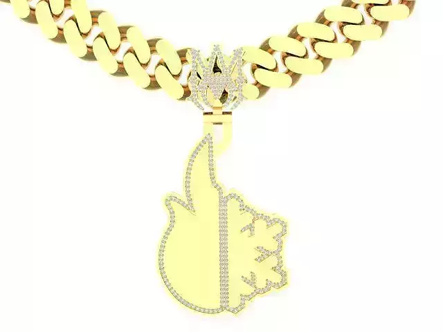 Custom Fire Ice Diamond Pendant Luxury Design