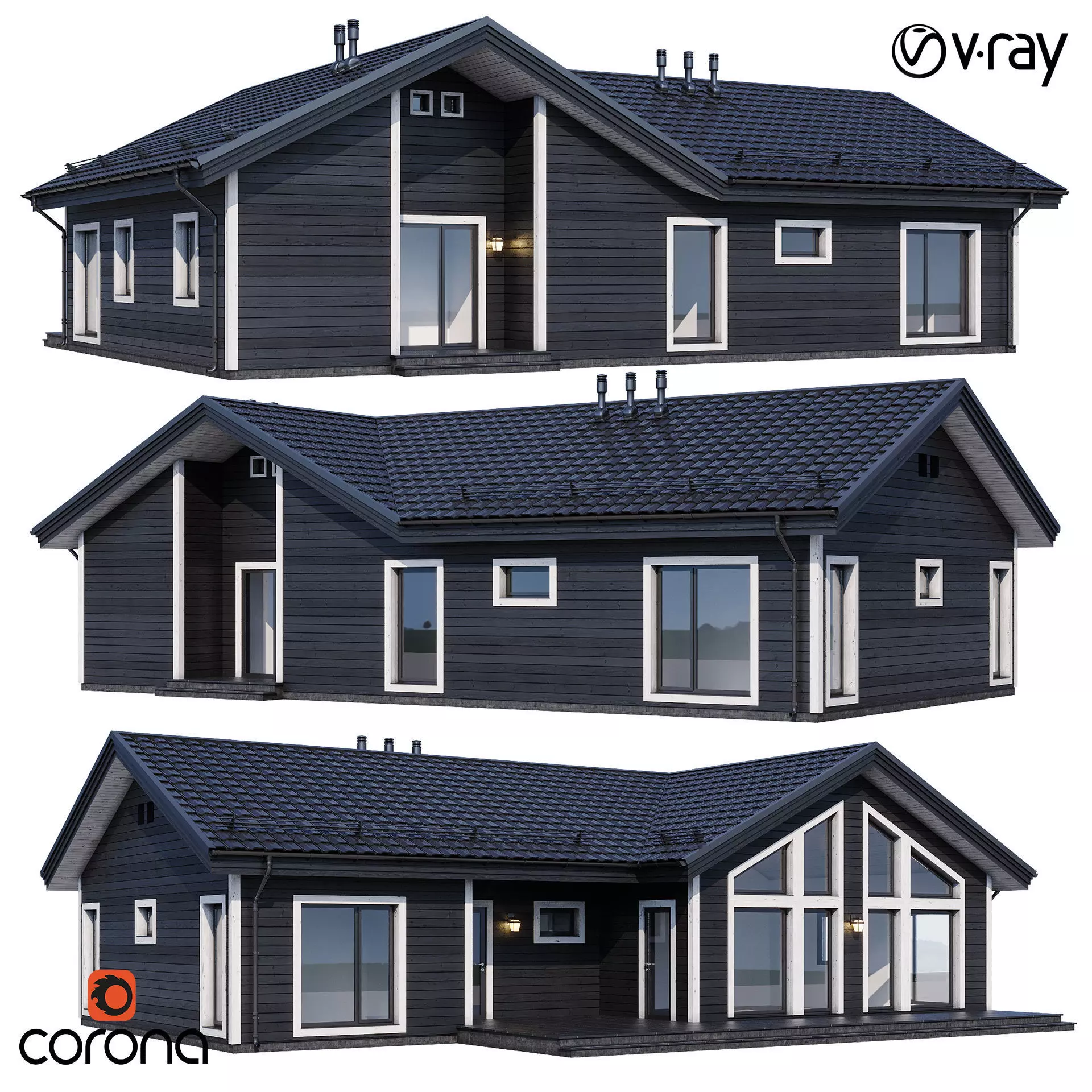 Modern house v81 3D model_0