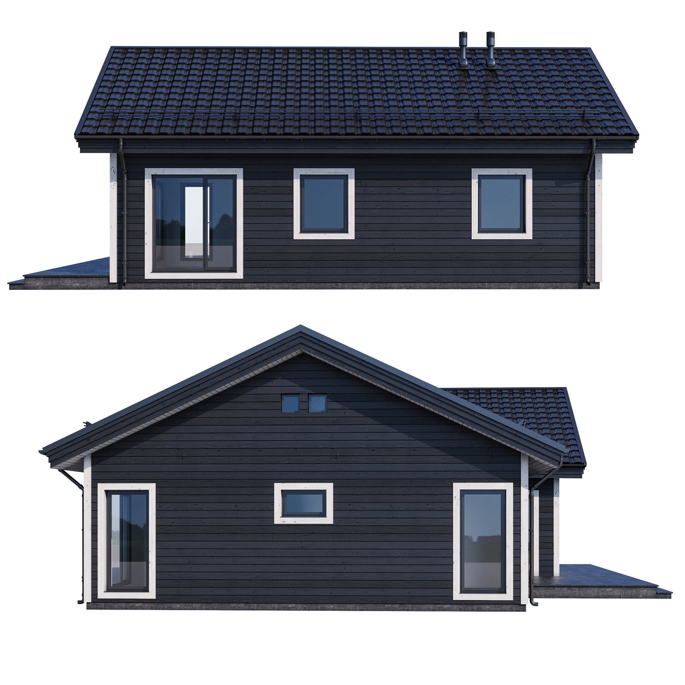 Modern house v81 3D model_2