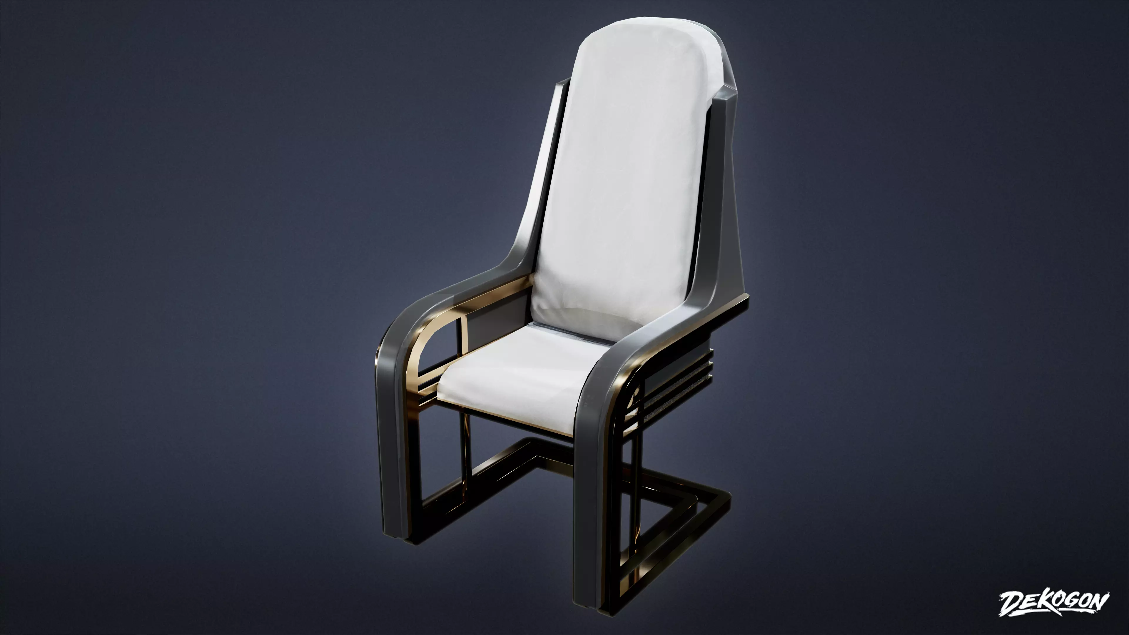 ART DECO - Chair 21 - LOW POLY Low-poly 3D model_0