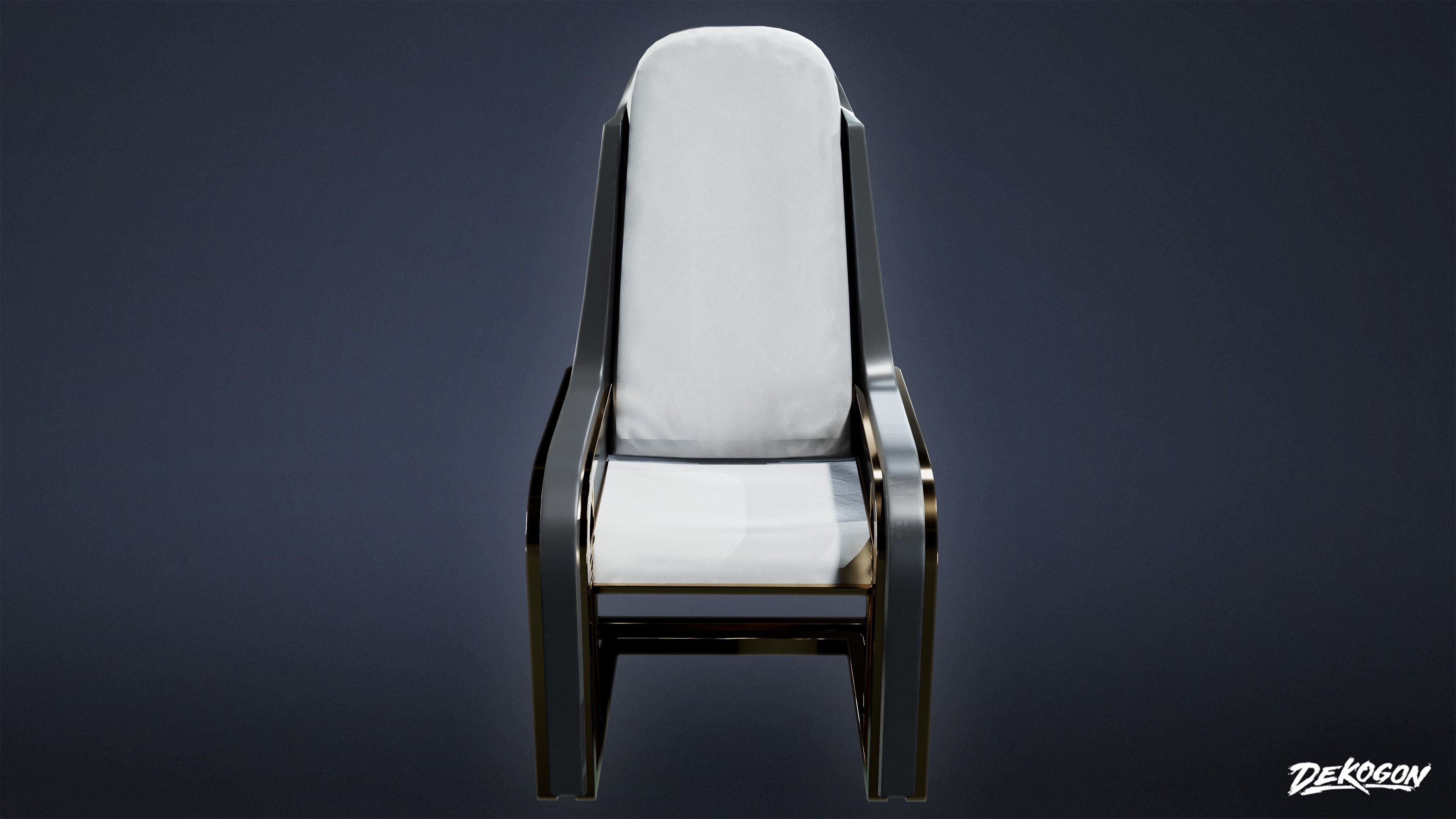 ART DECO - Chair 21 - LOW POLY Low-poly 3D model_2