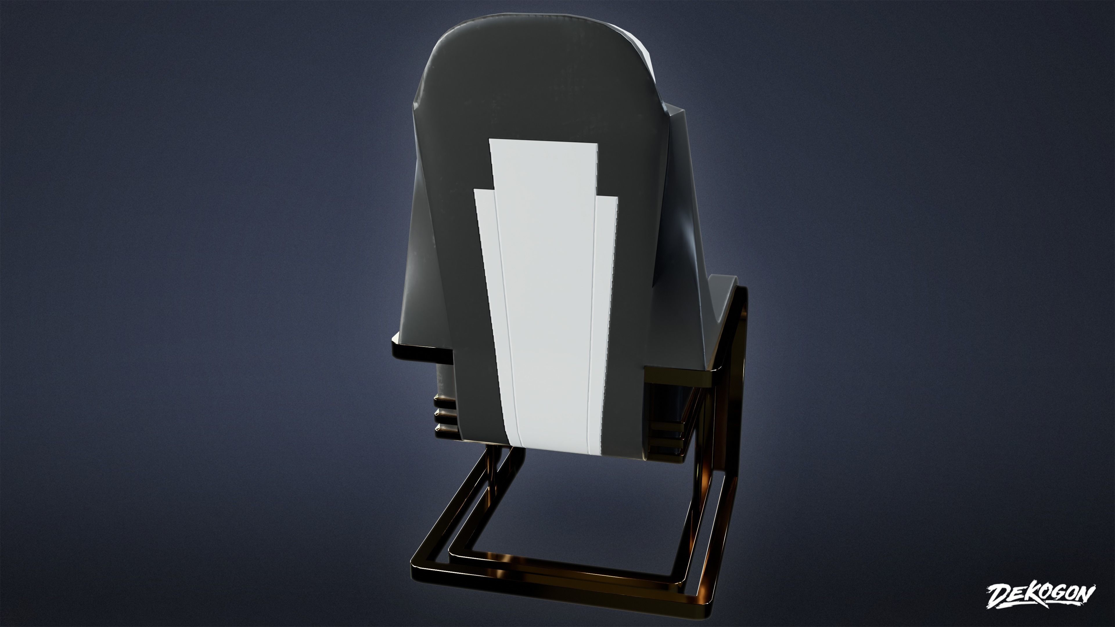ART DECO - Chair 21 - LOW POLY Low-poly 3D model_4