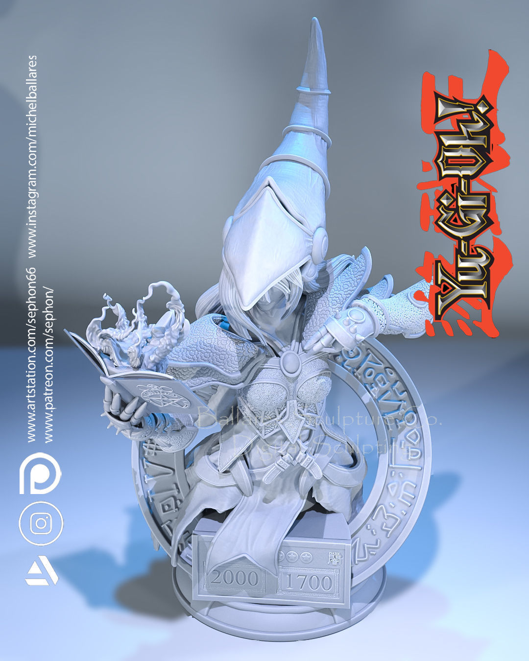 DARK MAGICIAN BUST BY CREATIVE GEEK MB 3D print model_4