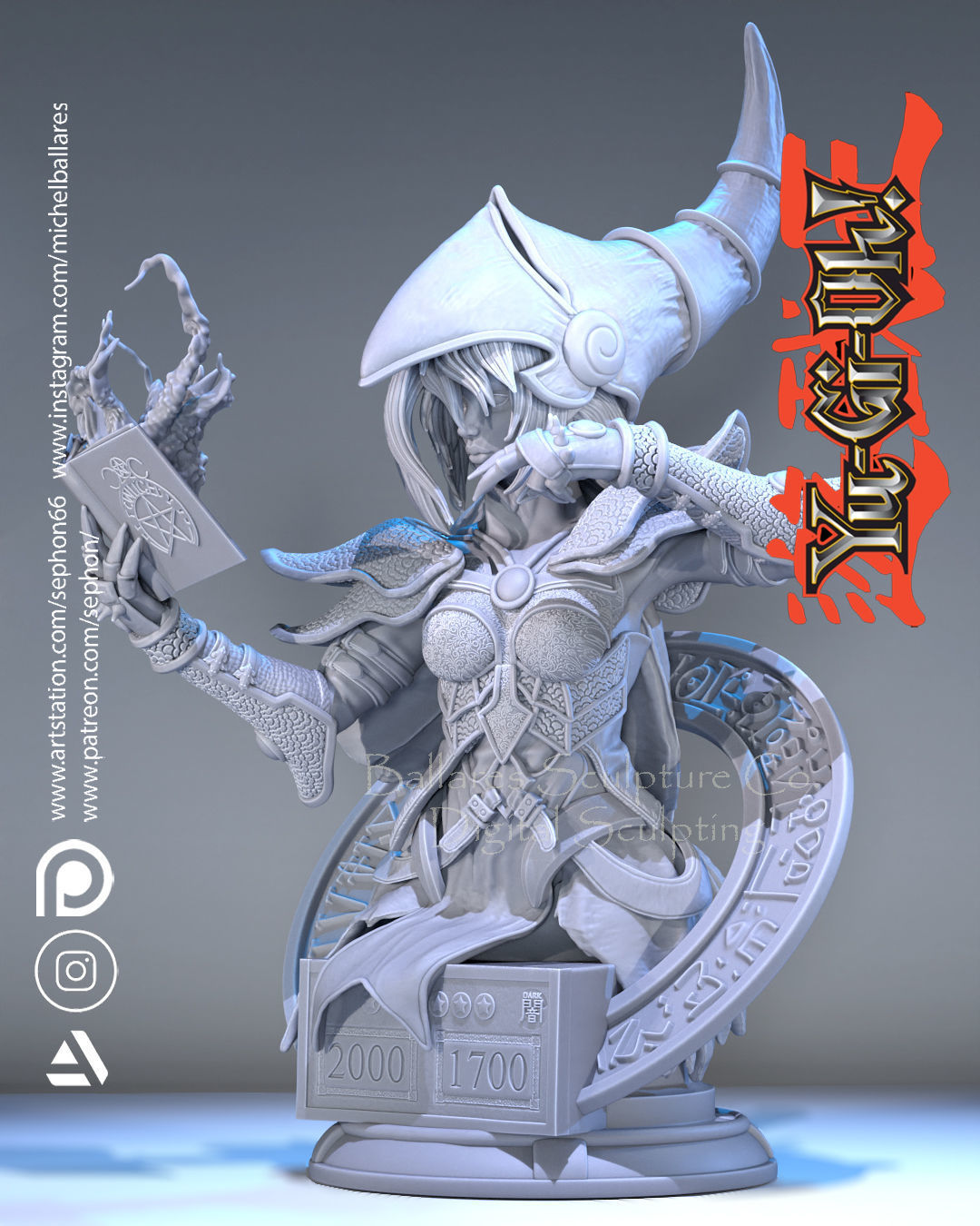 DARK MAGICIAN BUST BY CREATIVE GEEK MB 3D print model_3