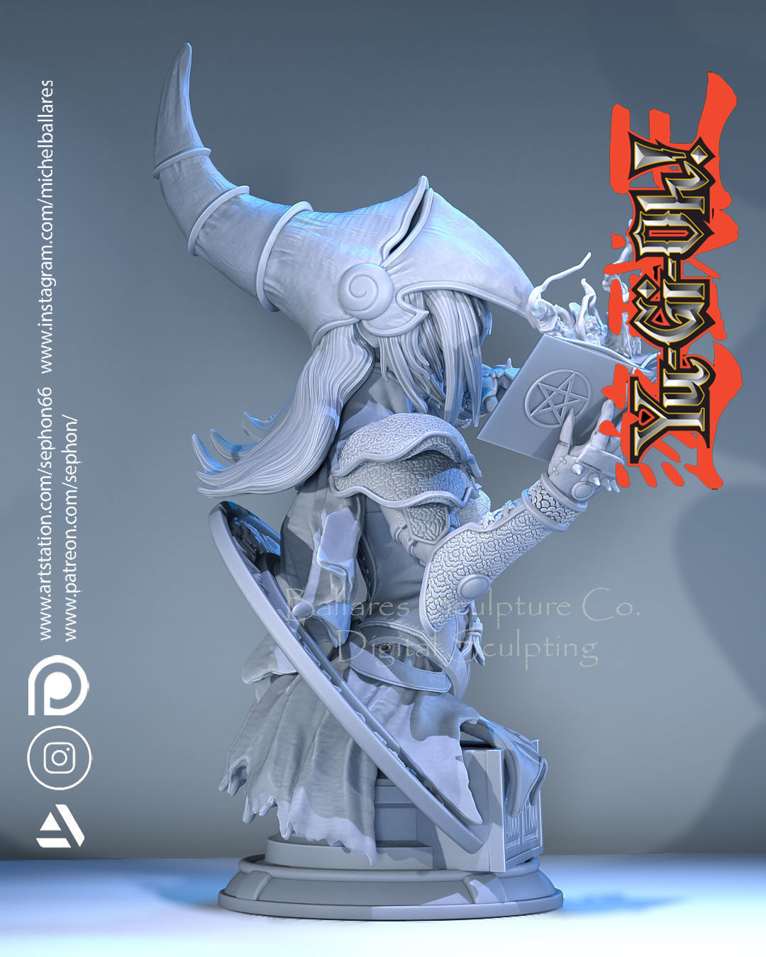 DARK MAGICIAN BUST BY CREATIVE GEEK MB 3D print model_2