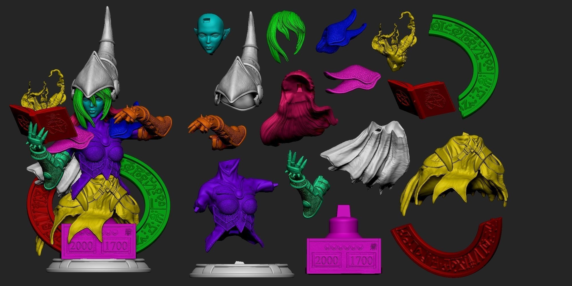 DARK MAGICIAN BUST BY CREATIVE GEEK MB 3D print model_6