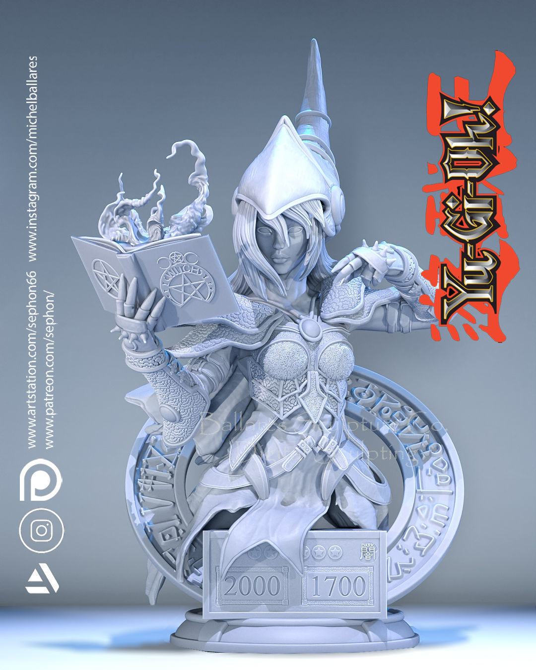 DARK MAGICIAN BUST BY CREATIVE GEEK MB 3D print model_1