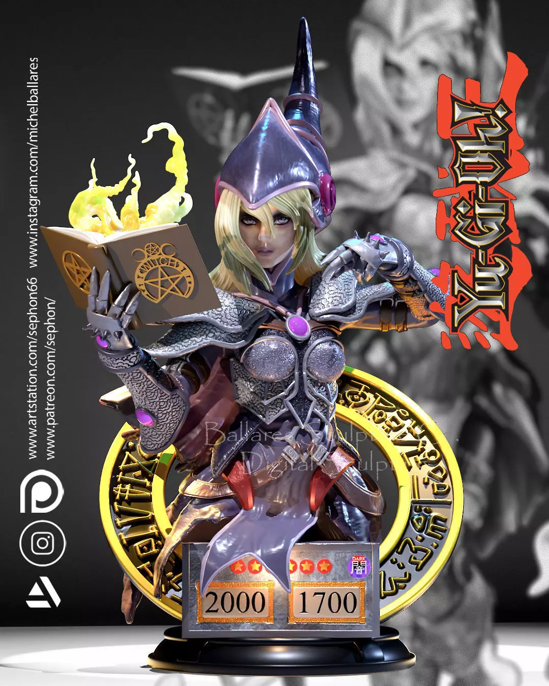 DARK MAGICIAN BUST BY CREATIVE GEEK MB 3D print model_0